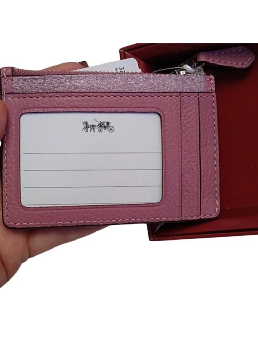 Coach 37536B x Disney Boxed Minnie Mouse Mini Skinny ID Card Case, SV/Ro… - Picture 3 of 5